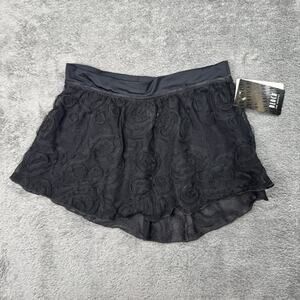 Bloch Girls Barre Ballet Dance Skirt NEW Black P Swirl Mesh Lace Bottom